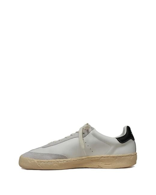Maison Mihara Yasuhiro White Suede-Panel Sneakers for men