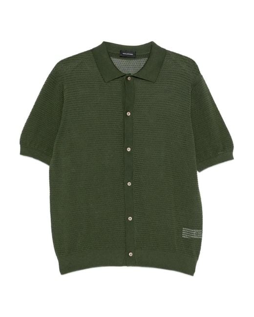 Tagliatore Green Button-Up Polo Shirt for men