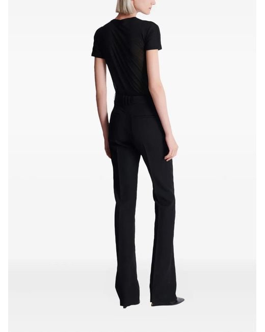 Balmain Blue Grain-De-Poudre Straight Trousers
