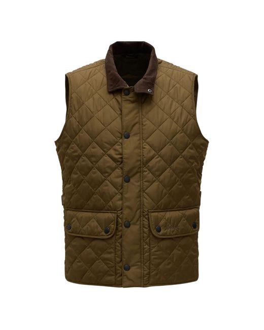 Barbour Green Quilted Corduroy Collar Jacket for men