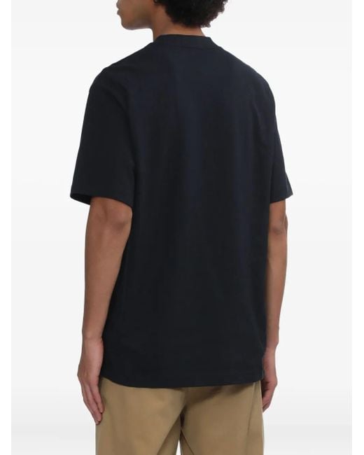 Camiseta de algodón con logo bordado Fred Perry de hombre de color Blue