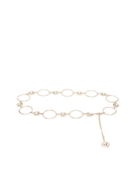 Twinset Natural Crystal Embellished Chain Belt