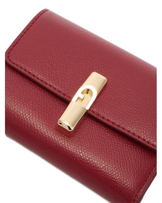 Furla Red Small Iride Grained Logo Wallet