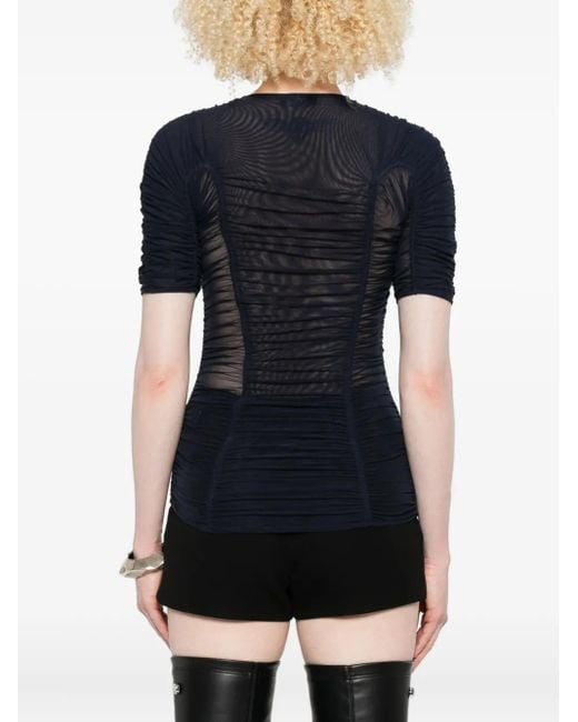 Top A Maniche Corte di Mugler in Black