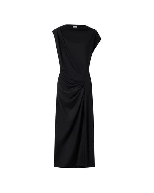 Isabel Marant Black Naerys Draped Maxi Dress