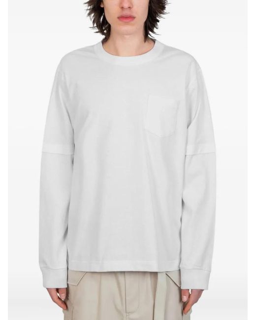 Sacai White James Dean Long-Sleeve T-Shirt for men