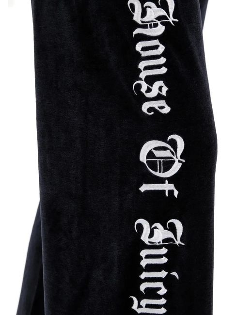 Drawstring-fastening embellished track pants Juicy Couture de color Black