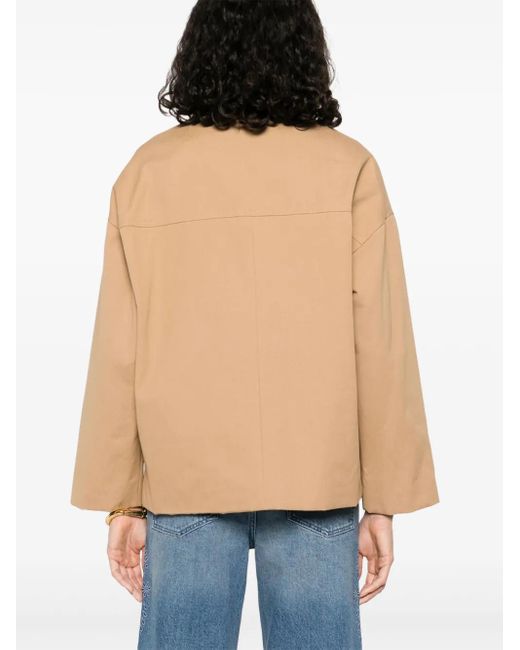 Maje Natural Jacke mit Lederkragen