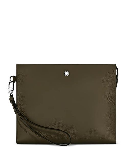 Montblanc Green Logo-Detail Clutch Bag for men