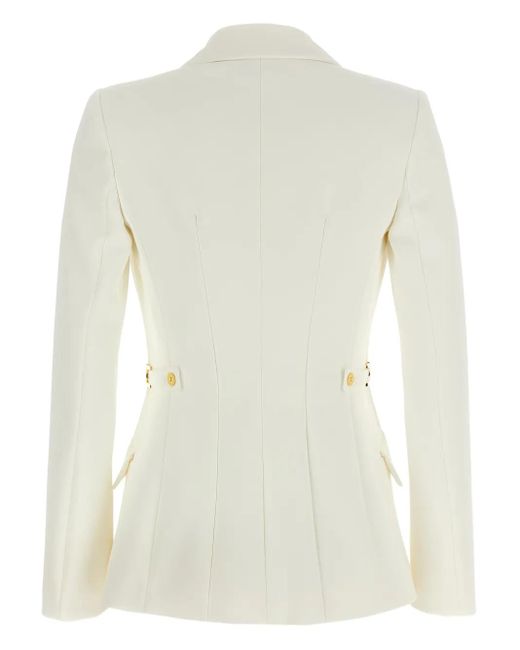 Elisabetta Franchi White Single-Breasted Blazer