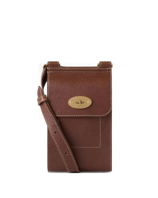 Mulberry Brown Leather-Trimmed Messenger Bag for men