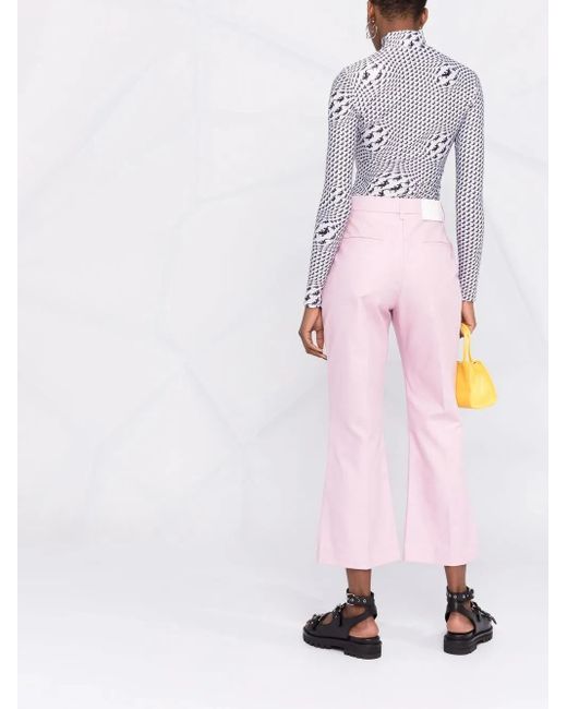 MSGM Pink Elegante Hose Mit Bügelfalten