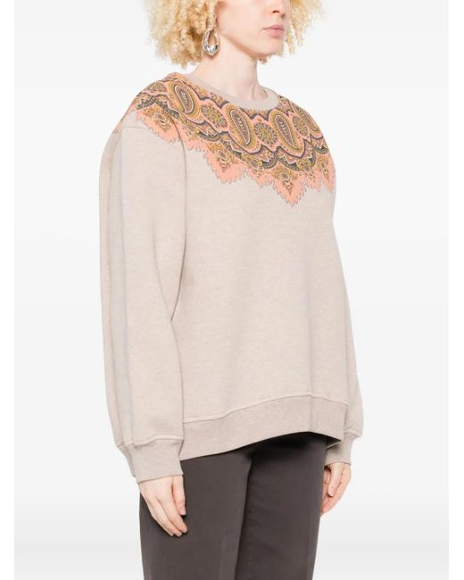 Etro Natural Paisley-Details Crew-Neck Sweatshirt