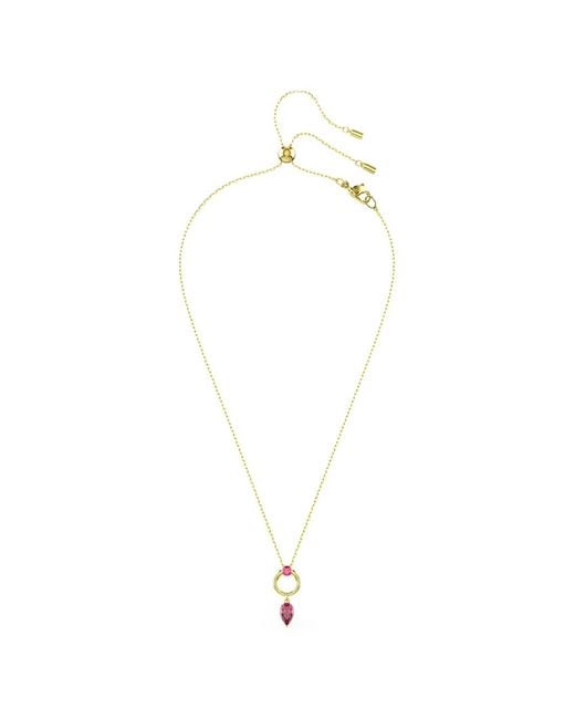 Swarovski White Crystal-Pendant Cable-Link Necklace