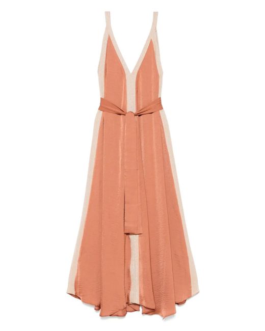 MOUTAKI Satin Midi Dress Pink
