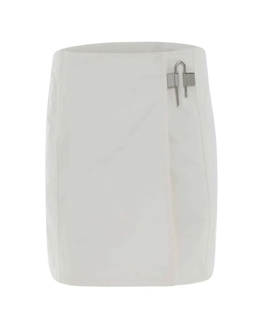 Givenchy White Asymmetric Padlock Skirt