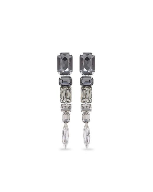 Area White Crystal Drop Earrings