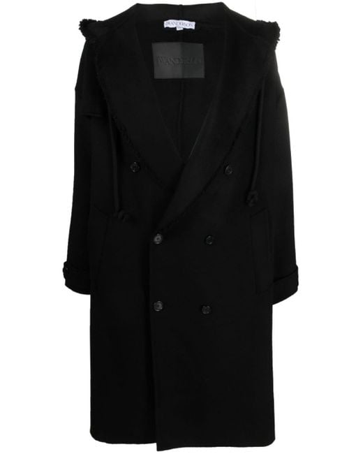 J.W. Anderson Black Belted Hooded Trench Coat for men