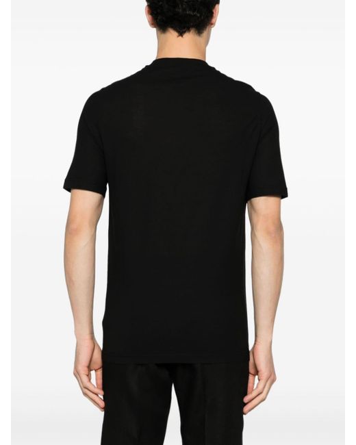 Dell'Oglio Crew-neck cotton T-shirt in Black für Herren