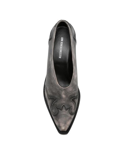 Ann Demeulemeester Gray Leather Pumps