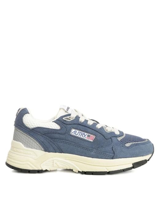 Autry Blue Hyperway Suede Mesh Sneakers