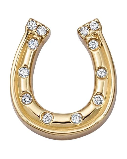 Loquet London Metallic 18K Horseshoe Diamond Charm