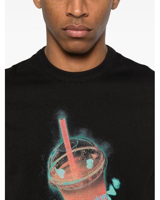 Paul Smith Black Casual Fit T Shirt "Drink" for men