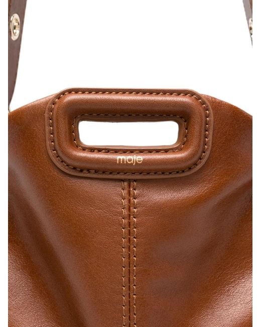 Maje Brown Fringe-Detailing Shoulder Bag