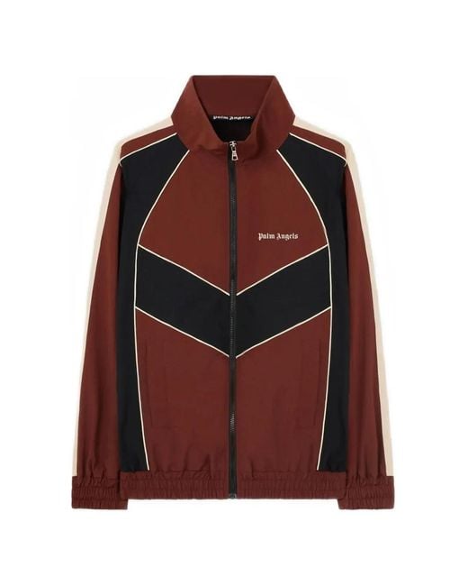 Palm Angels Red Hollywood Colour-Block Windbreaker for men