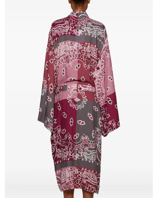 The Attico Red Bandana-Print Kimono