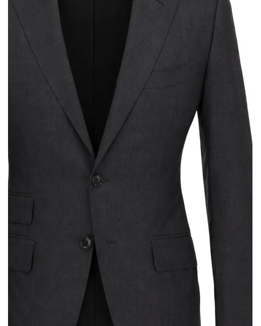 Tom Ford Black Wool Single-Breasted Blazer for men