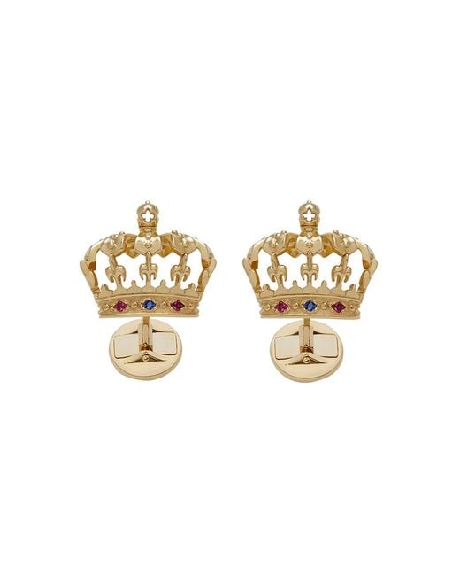 Dolce & Gabbana Metallic Crown Cufflinks for men
