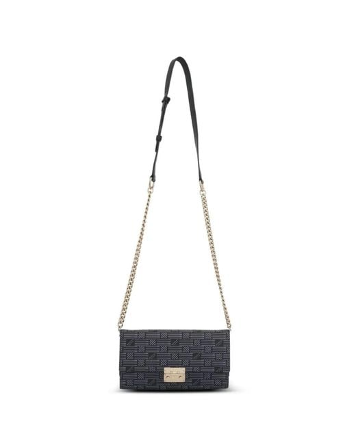 Moreau White Patterned Chain-Strap Clutch Bag