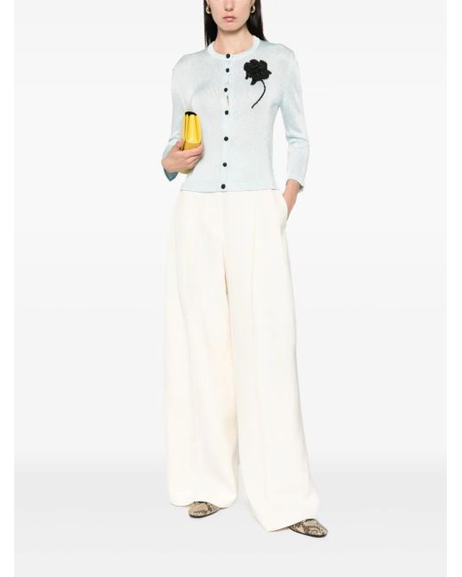 Jil Sander White Pleat-Detailed Trousers