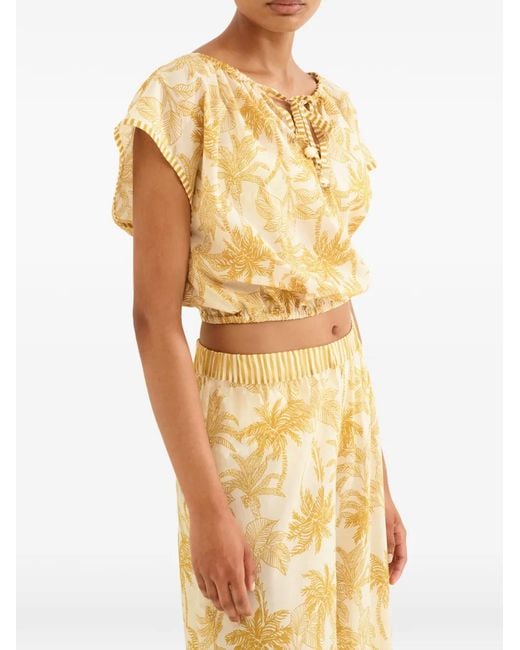 Eres Metallic Crocodile Cropped Blouse