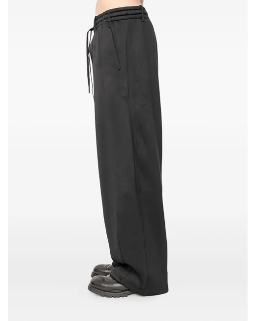 Andrea Ya'aqov Black Drawstring-Waist Wide-Leg Trousers for men