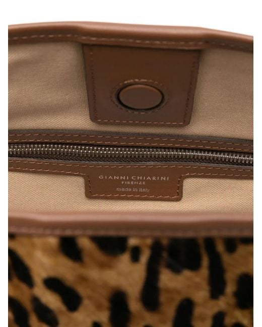 Gianni Chiarini Brown Marcella Tote Bag mit Leoparden-Print