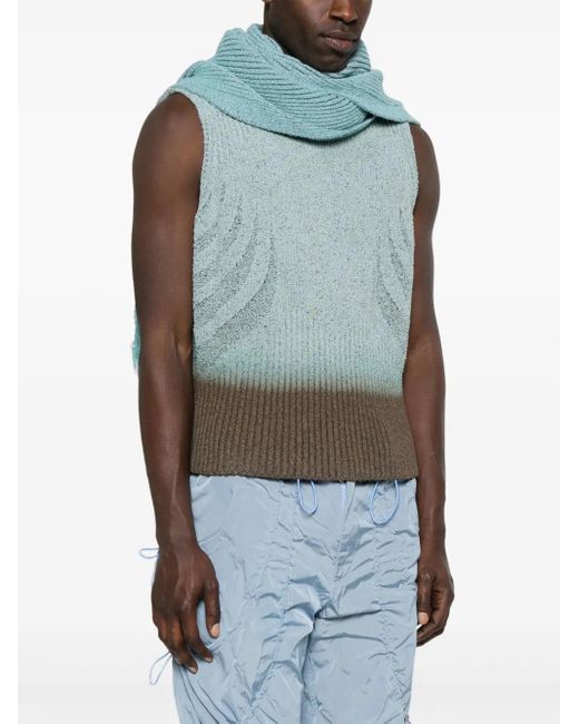Charlie Constantinou Blue Knitted Top And Scarf Set for men