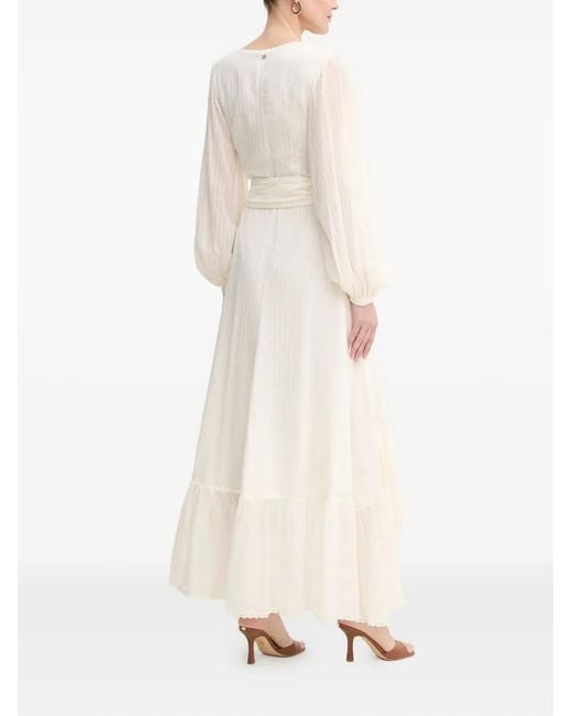 Marciano White Elsa Ruffled Maxi Dress