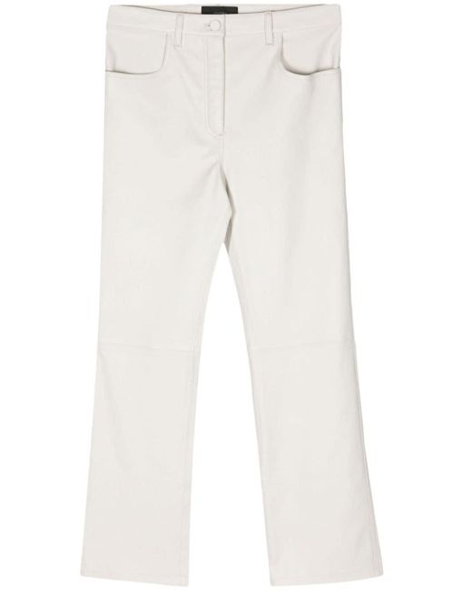 Joseph White Mid-rise Leather Trousers