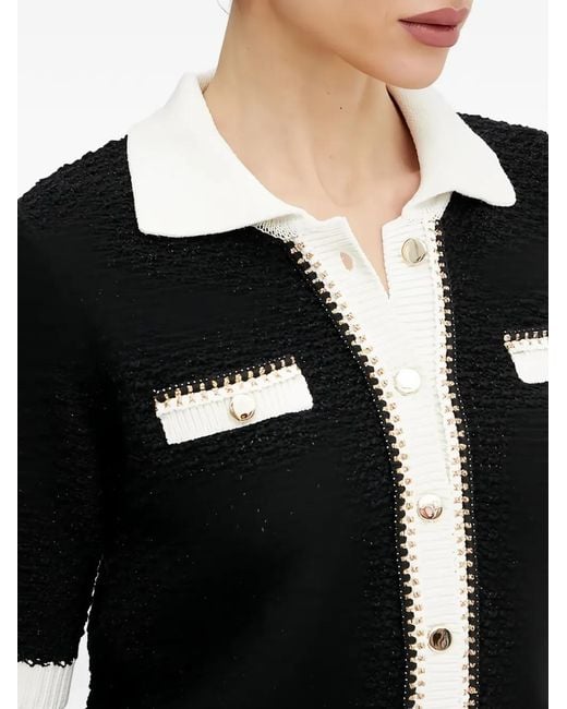 Morgan Black Button Collared Cardigan