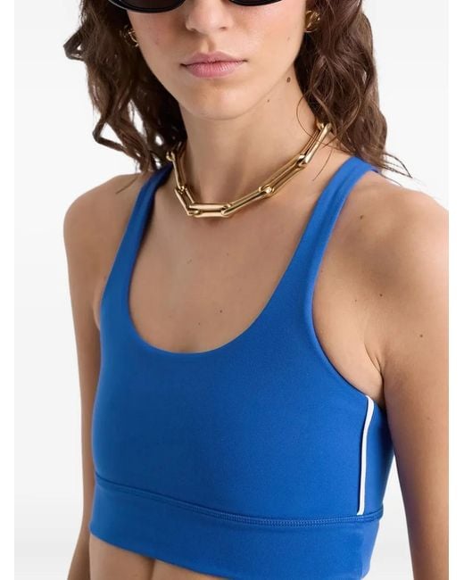 Sporty & Rich Blue Racer-Back Sports Bra
