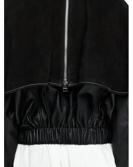 J.W. Anderson Black Lederjacke Mit Oversized-Kragen
