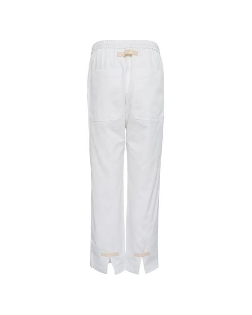 Lee Mathews White Drawstring Trousers