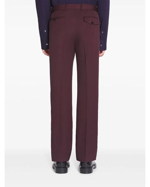 Lanvin Purple Belted Tailored Trousers for men
