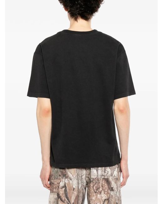 Melt Black Graphic-Print Round Neck T-Shirt for men