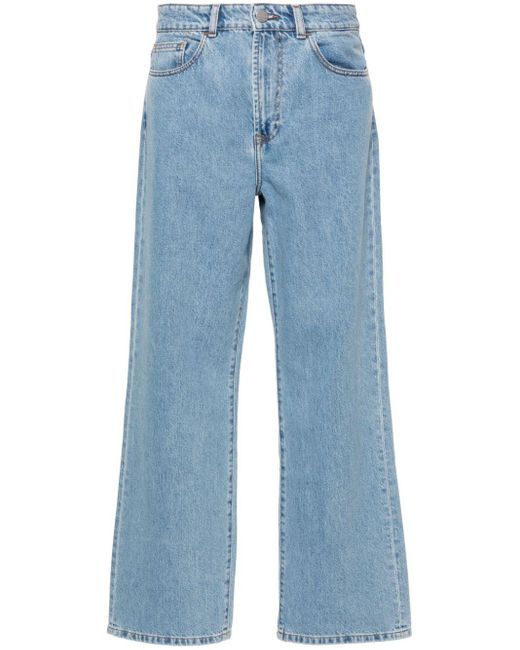 Rohe Blue Low-rise Wide-leg Jeans