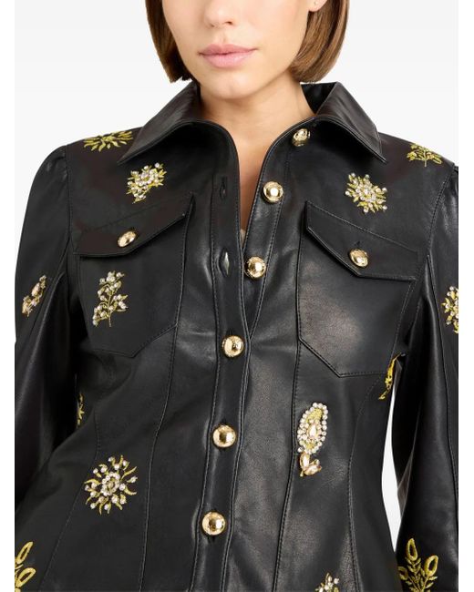Cinq À Sept Black Leila Sarita Embellished-Leather Jacket