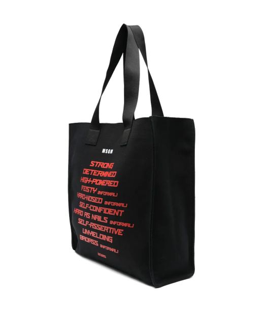 MSGM Black Printed Shoulder Bag