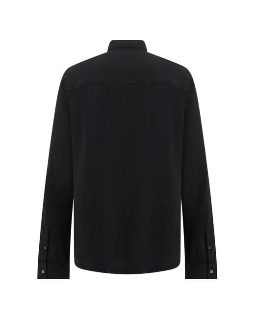 Fedeli Black Long-Sleeve Button-Down Shirt for men